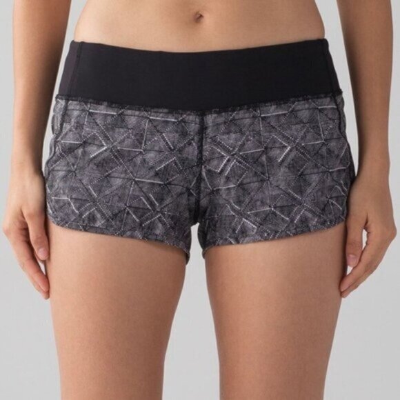 Lululemon Speed‎ Short Formation Alpine White Black Women Size 8 - Picture 2 of 11